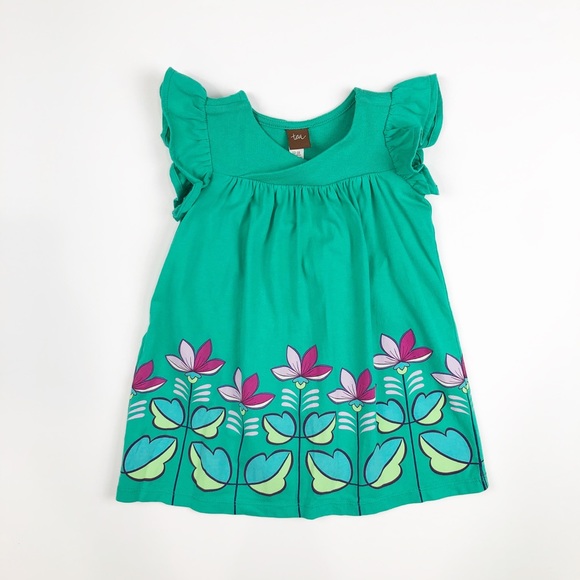Tea Collection Other - Tea Collection Floral Graphic Wrap Neck Baby Dress